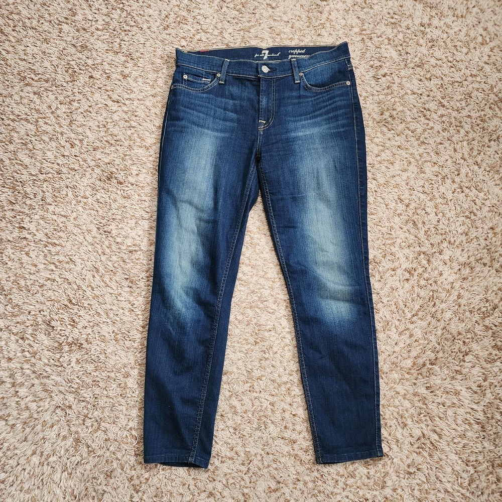 7 For All‎ Mankind Cropped Gwenevere Women Sz 29 Mid Rise Jeans